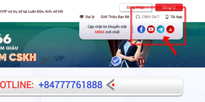 Hướng dẫn người chơi kết nối với nhân viên CSKH qua Telegram